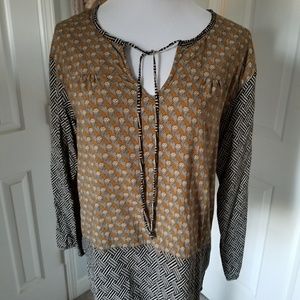 JOY JOY Owl Print Tunic Top